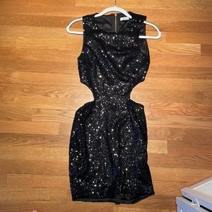 Sequin cutout dress